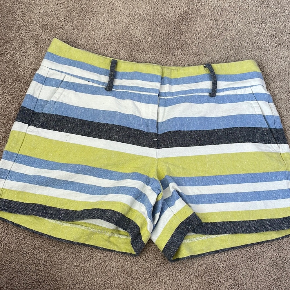 Ann Taylor Striped Linen Shorts Size 6